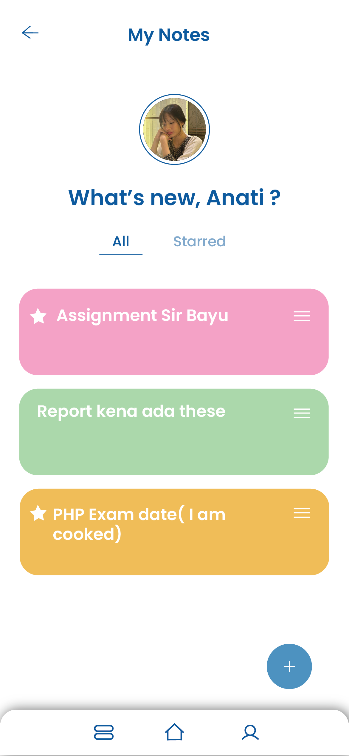 App My Notes Page