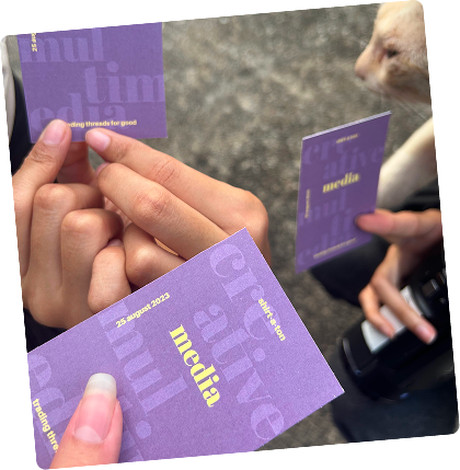 The media team's purple event passes