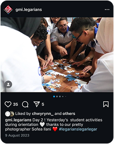 GMI Legarians Instagram post showing a student activity