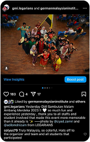 GMI Legarians Instagram post featuring a group performance
