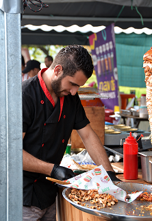 Shawarma uncle during university festa